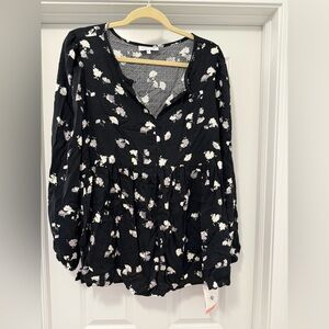 Motherhood Black Floral Blouse
